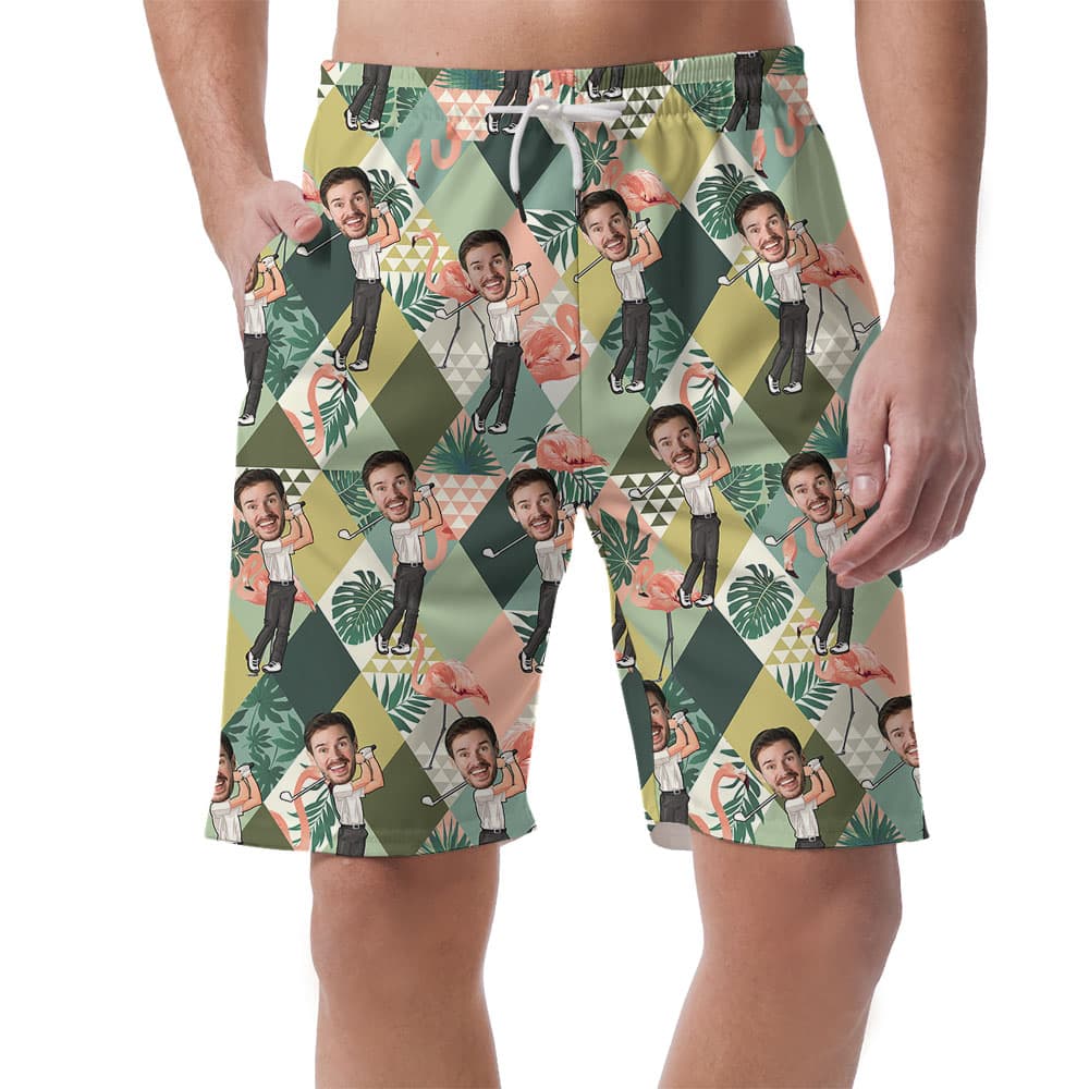 Cool Golfer Custom Photo Men's Shorts1