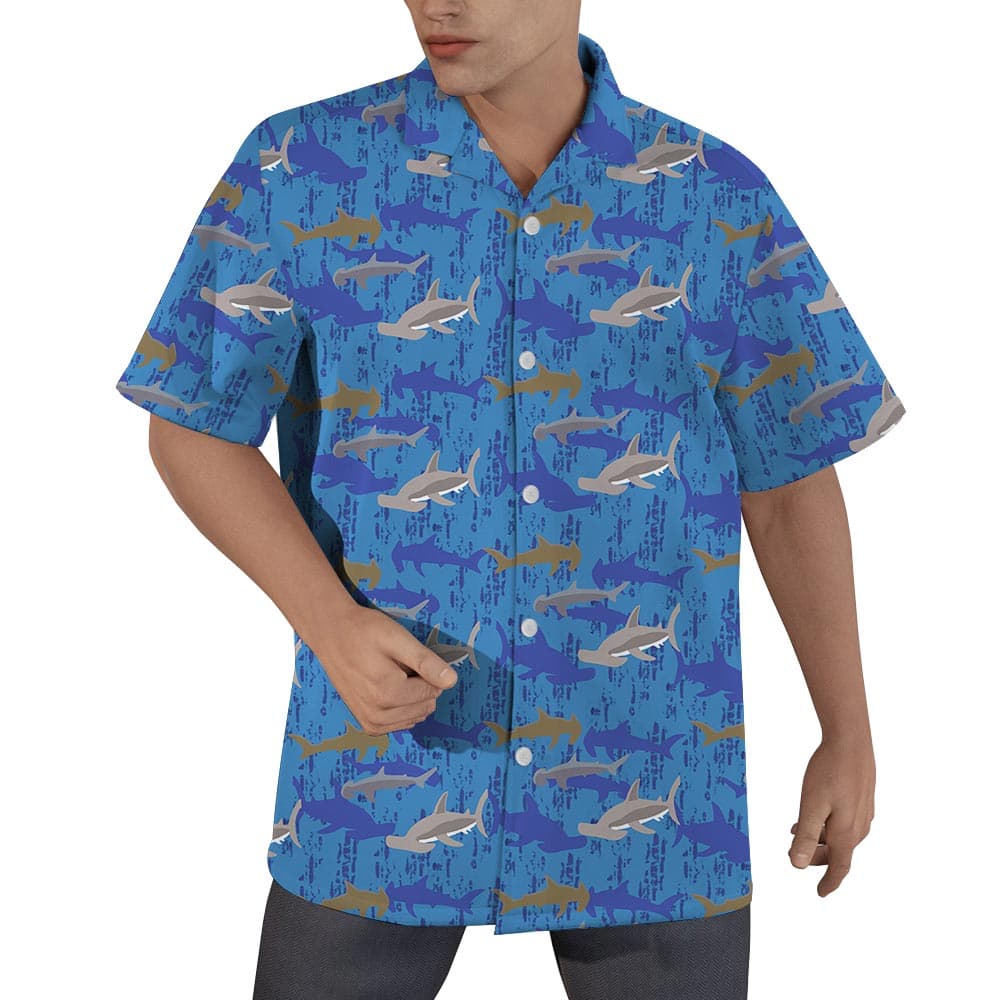 Cool Hammerhead Shark Hawaiian Shirt For Men
