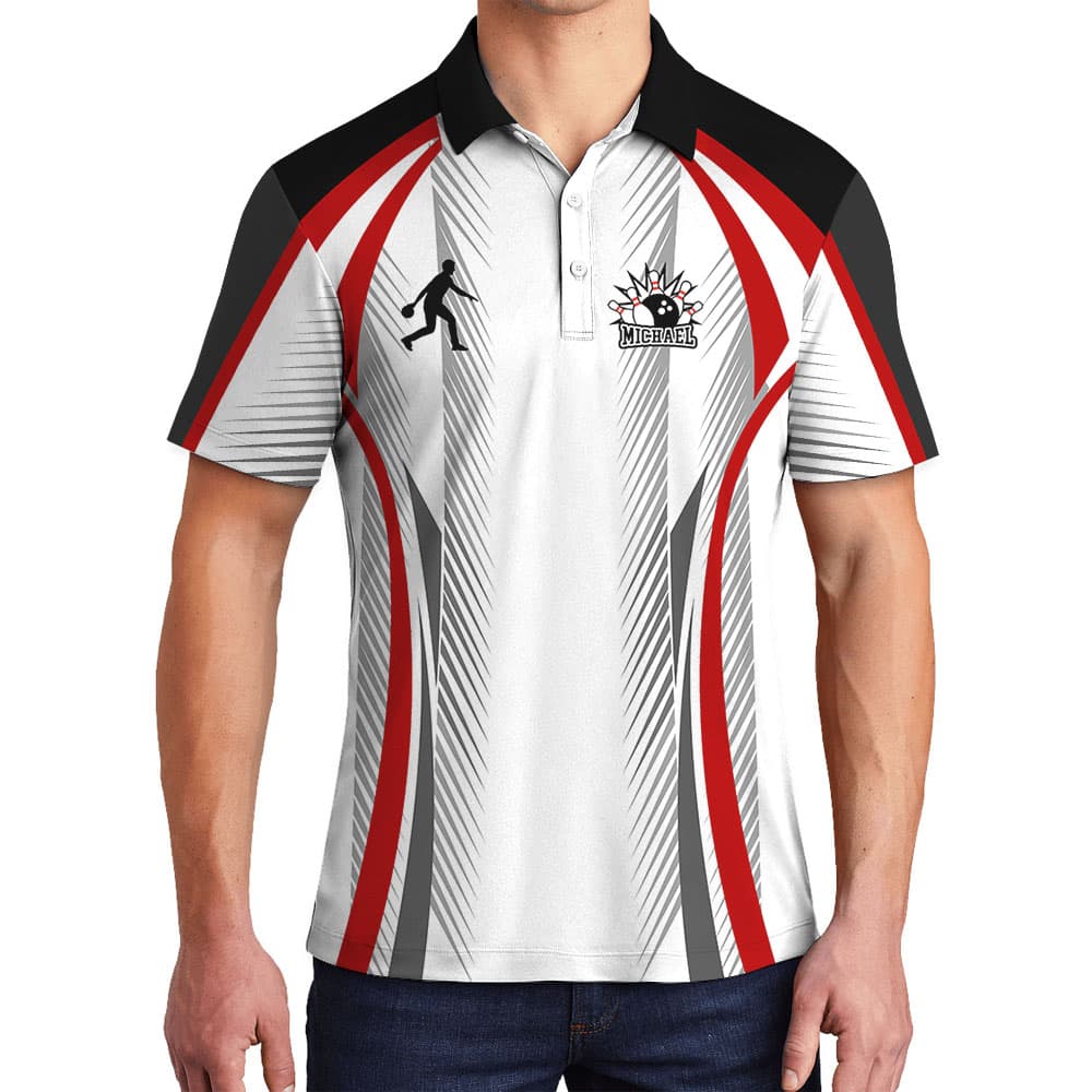Cool Personalized Name Bowling Men's Polos1