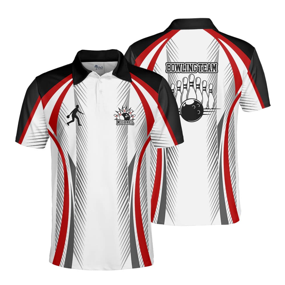 Cool Personalized Name Bowling Men's Polos1