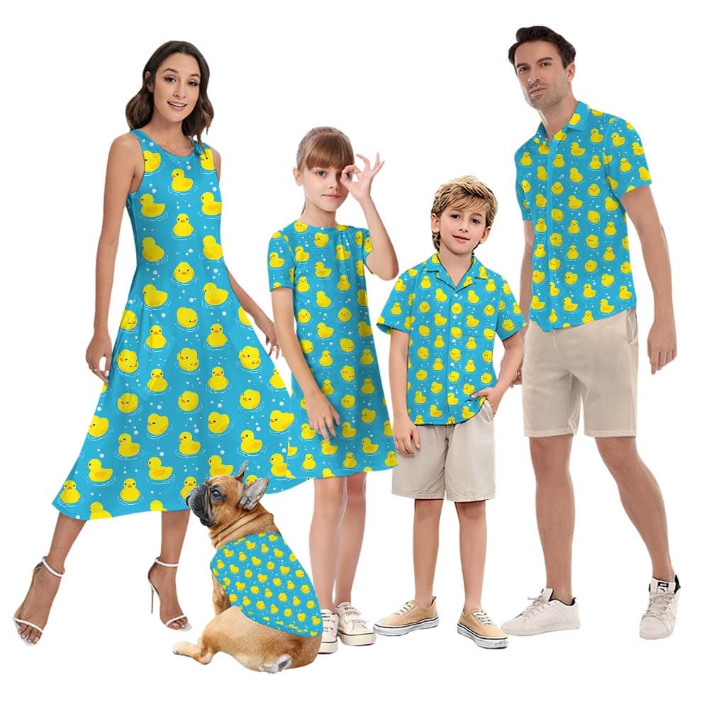 Cool Rubber Duck Hawaiian Shirts For Family1