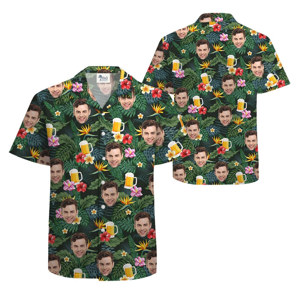 Custom Face Beer Hawaiian Shirt for Men1