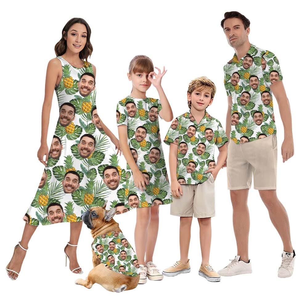 Custom Face Family Matching Hawaiian Clothes1