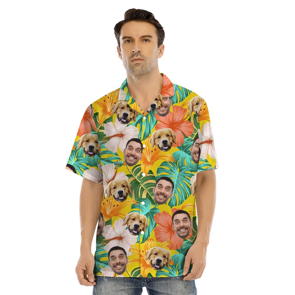 Custom Face Matching Hawaiian Shirt For Family