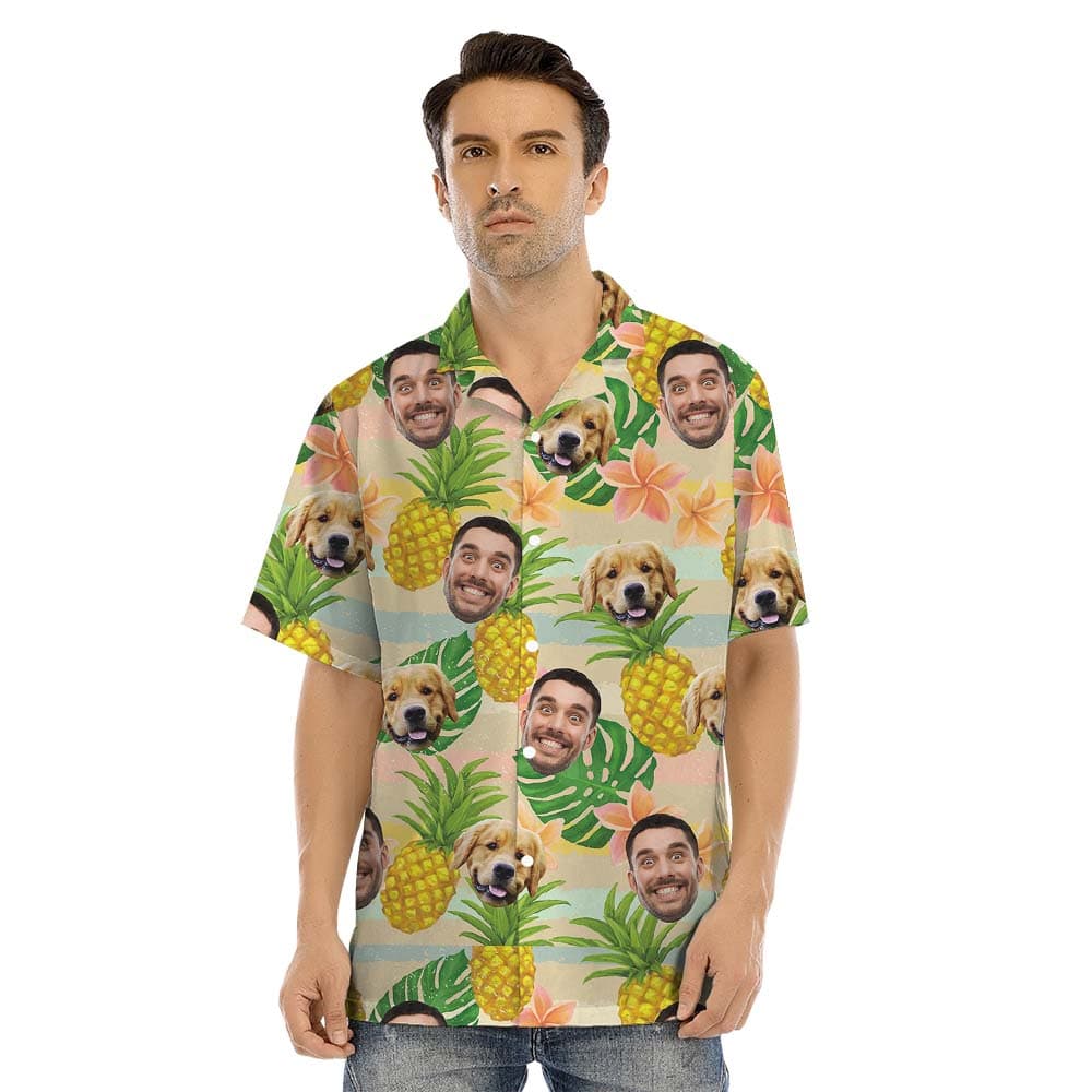 Custom Face Pineapple Matching Hawaiian Outfits For Family1