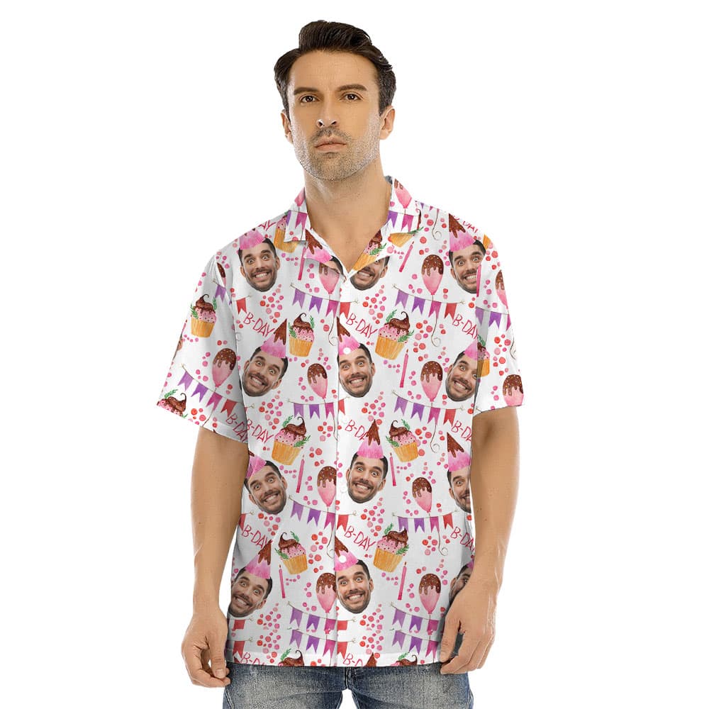 Custom Photo Birthday Matching Aloha Shirts1