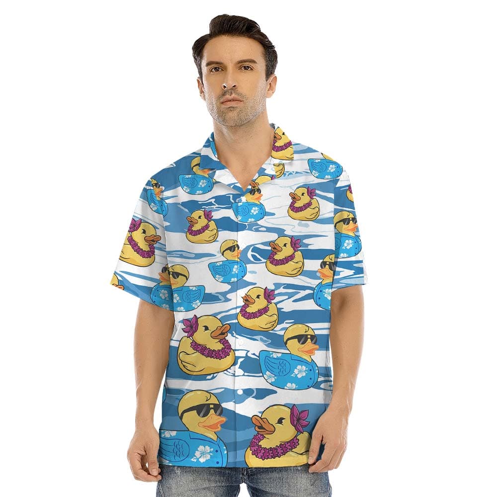 Cute Rubber Duck Matching Hawaiian Shirts For Family2