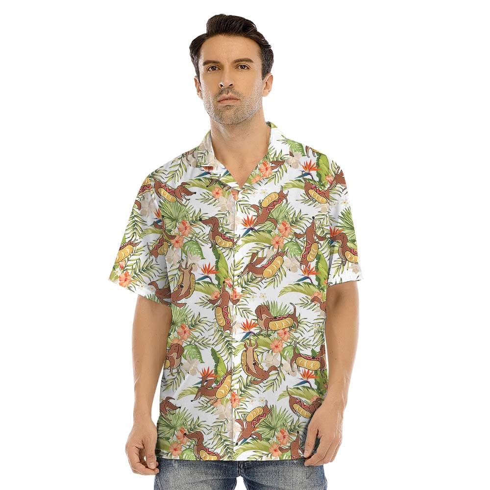 Dachshund Tropical Matching Hawaiian Shirt With Dog1