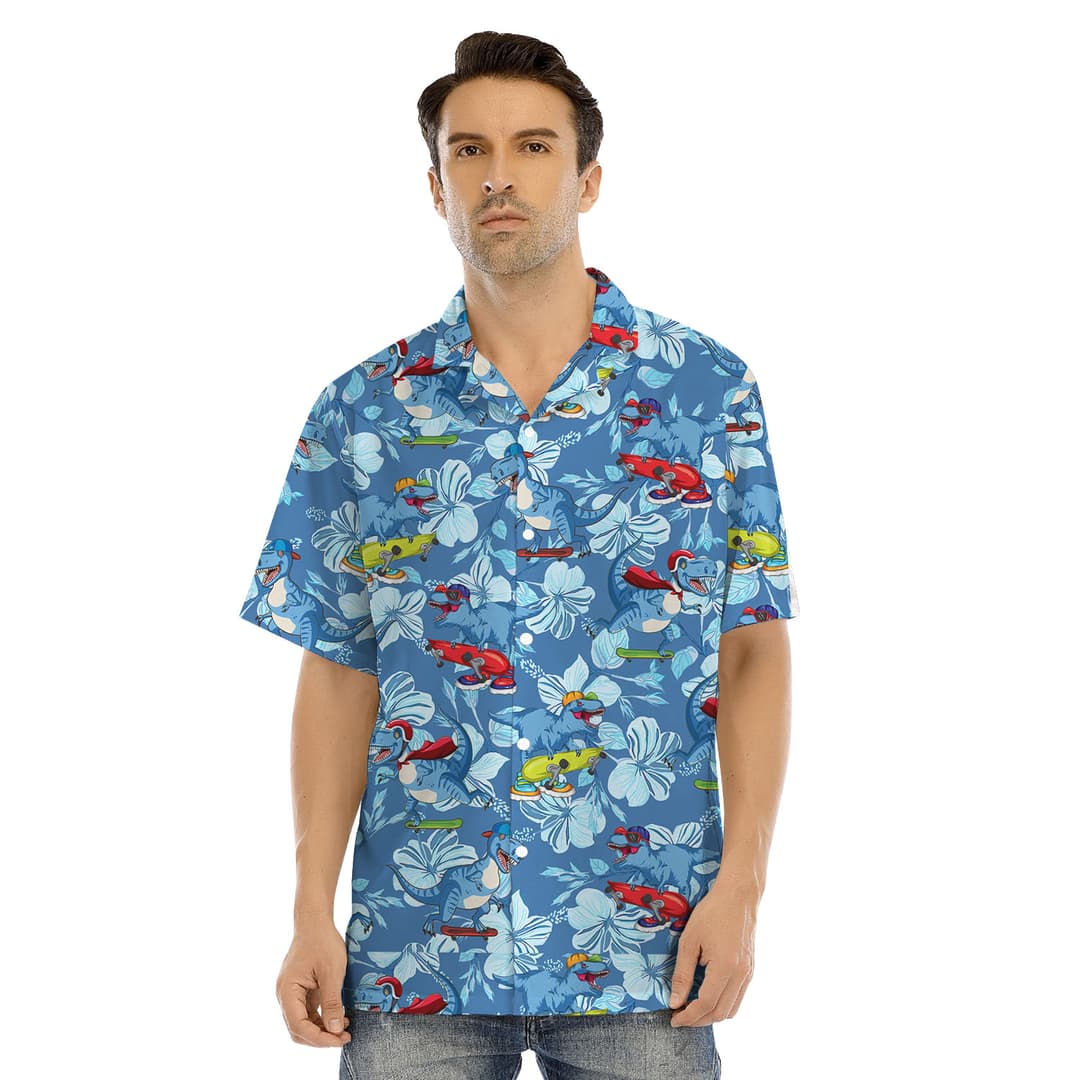 Dinosaur Matching Hawaiian Dress And Shirt For Family1