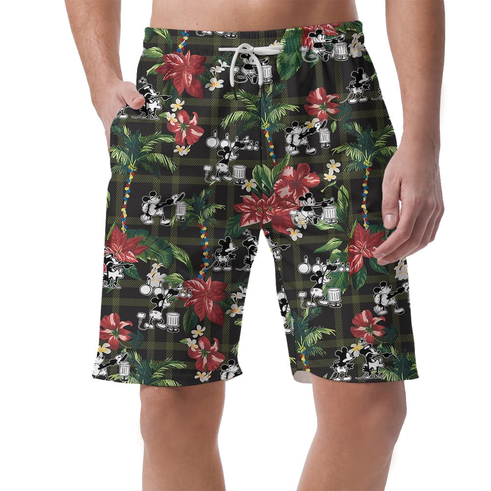 Exotic Mickey Steamboat Willie 1928 Tropical Men Shorts1