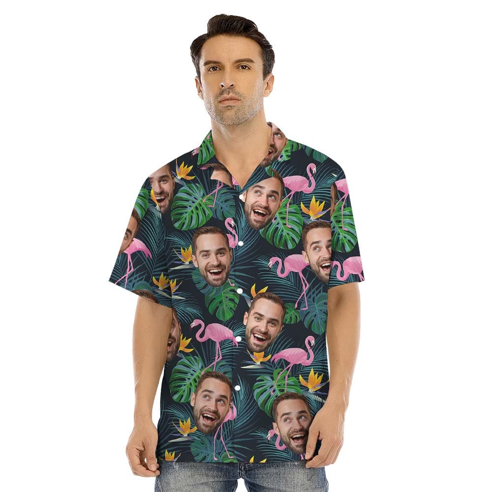 Flamingo Tropical Matching Hawaiian Outfits With Faces1