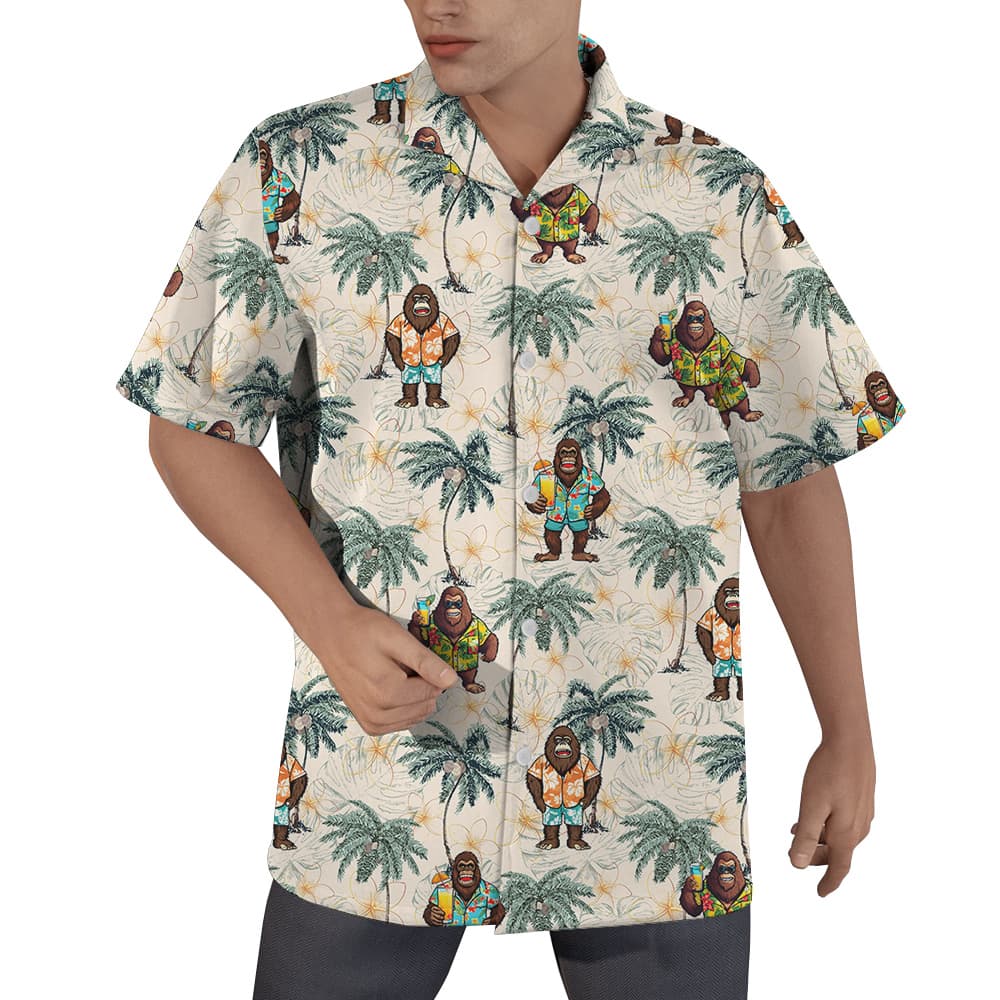 Funny Bigfoot Vacation Tropical Hawaiian Shirt (4)