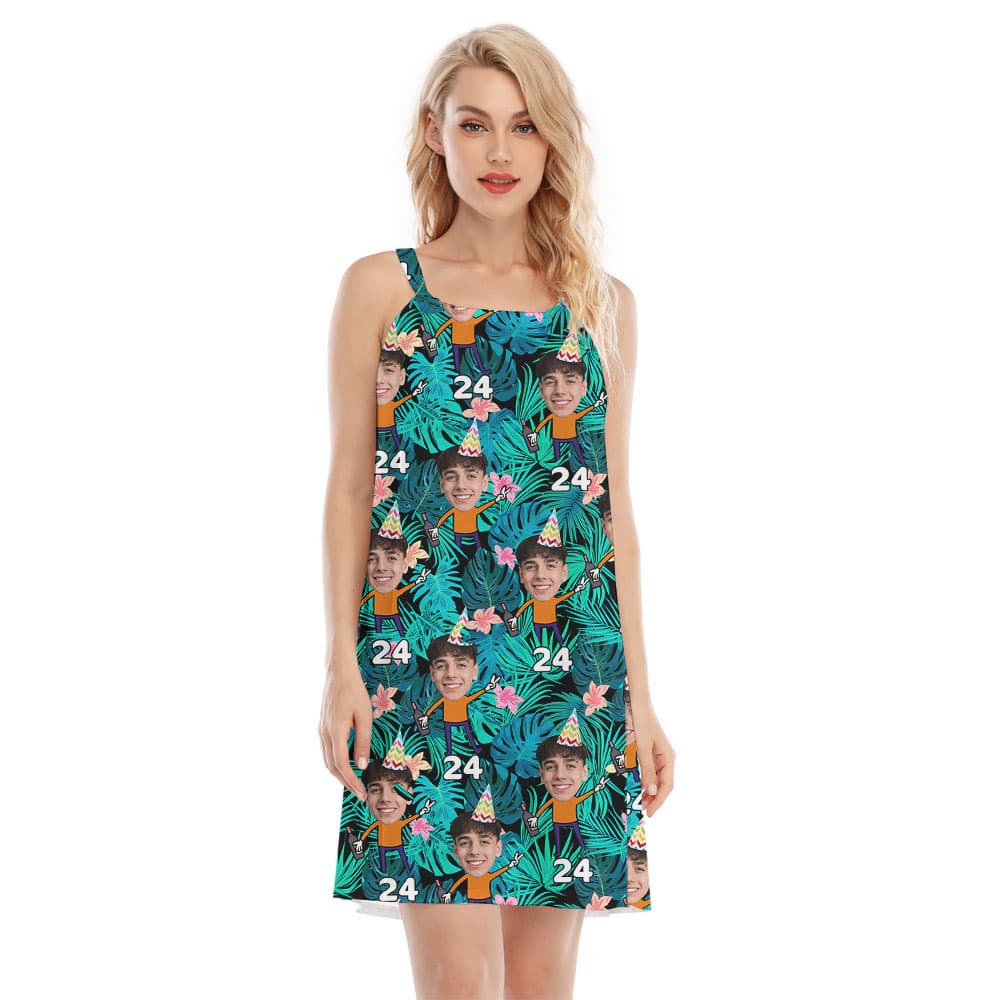 Funny Birthday Boy Cami Dress With Face And Name1