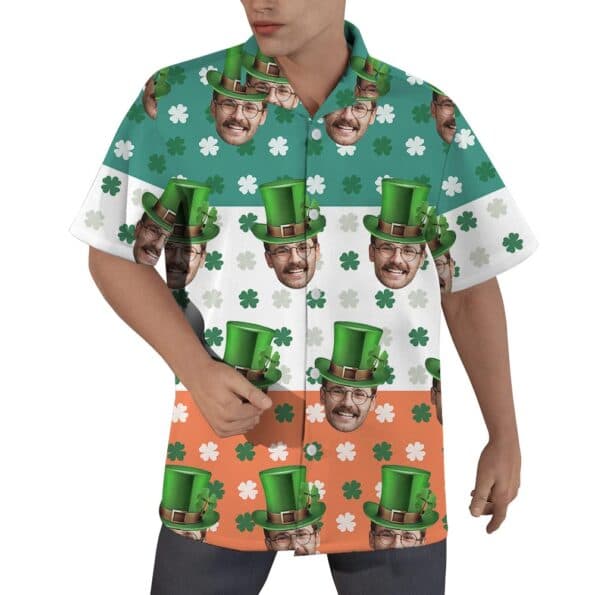 Funny Custom Face Saint Patrick Day Hawaiian Shirt