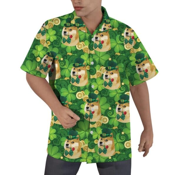 Funny Doge Meme St Patrick Day Hawaiian Shirt For Men
