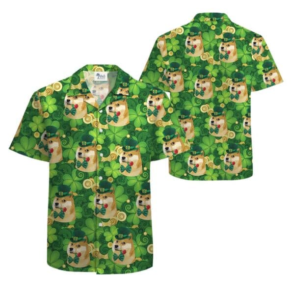 Funny Doge Meme St Patrick Day Hawaiian Shirt For Men