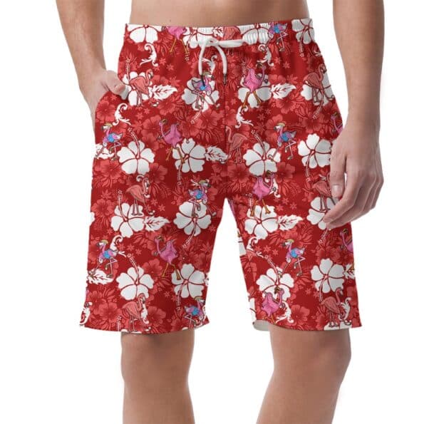 Funny Flamingo Golf Hawaiian Shorts For Men