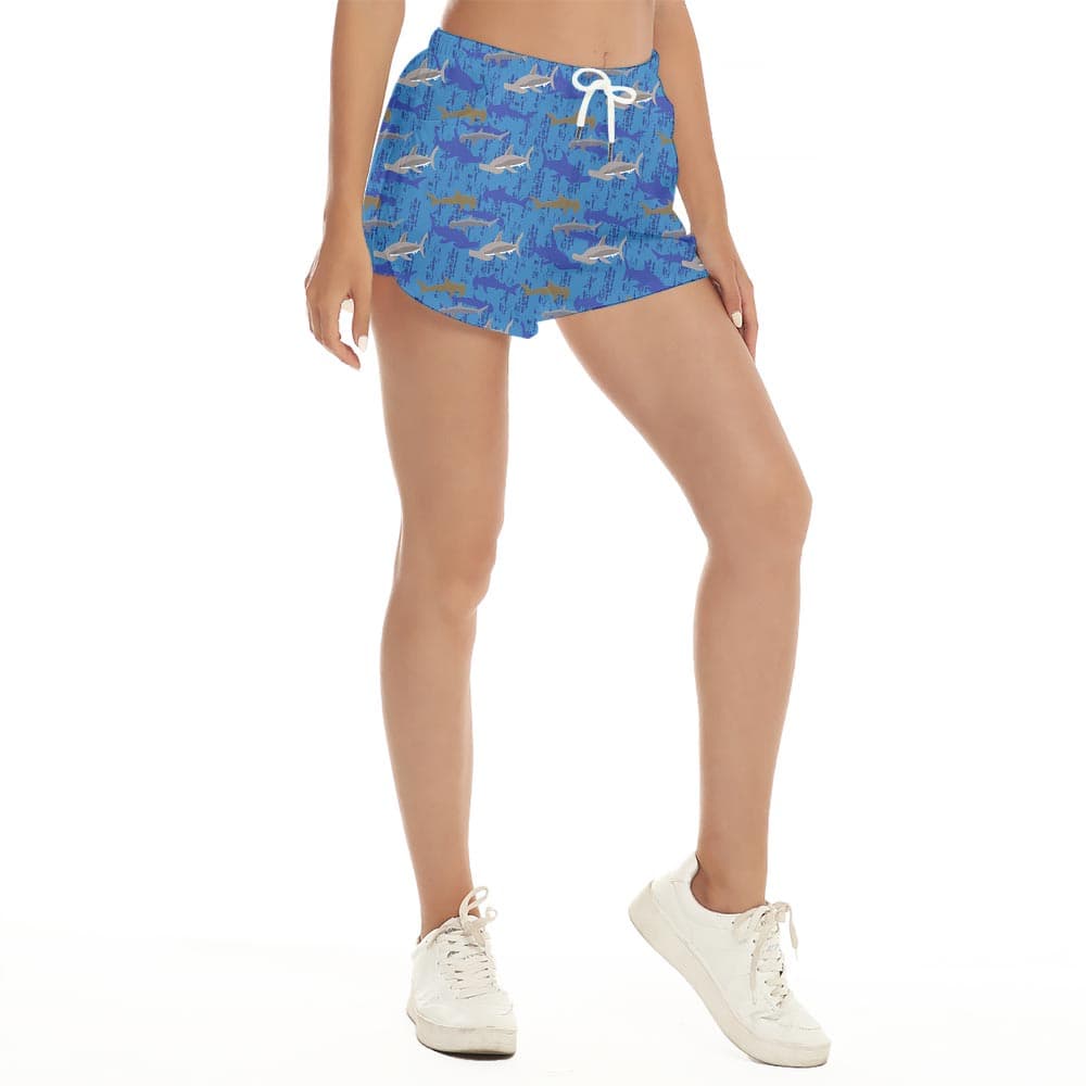 Funny Hammerhead Sharks Hawaiian Shorts For Women