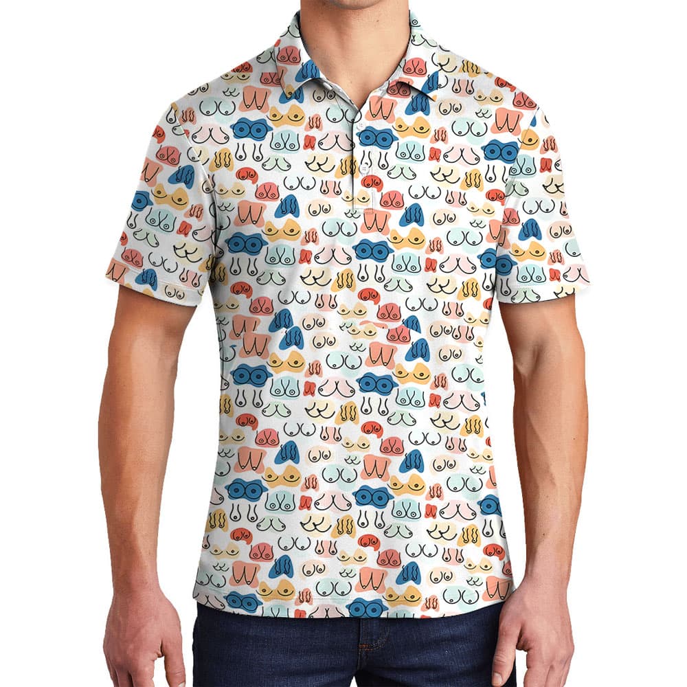 Funny Ladies Chest Men's Polo Shirt4