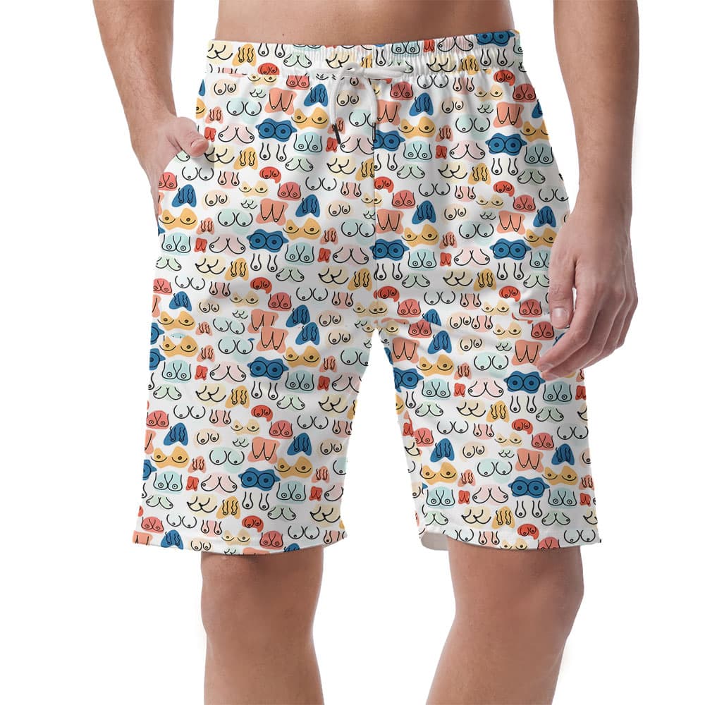 Funny Ladies Men's Hawaiian Beach Shorts1