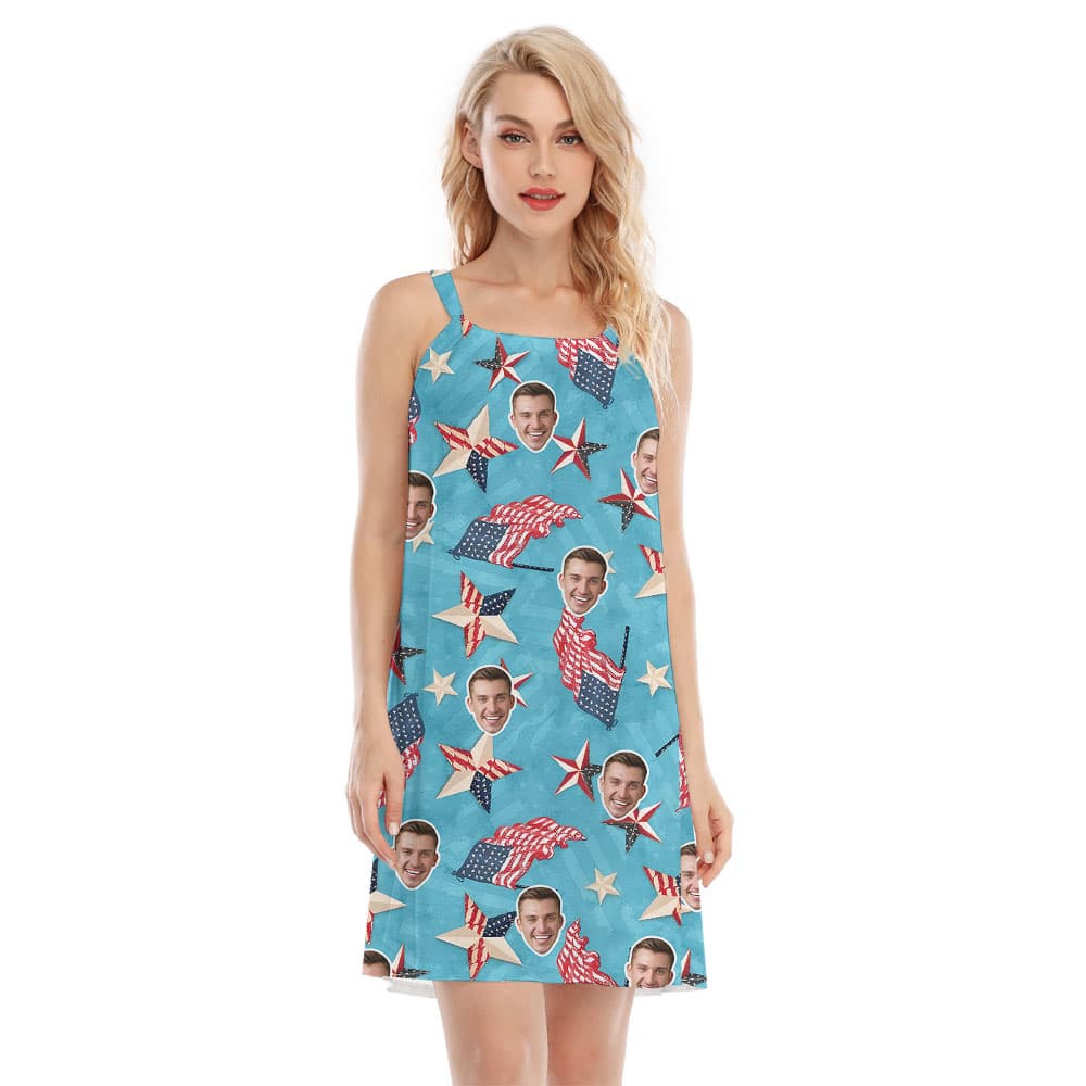 Happy 4th Of July Women Cami Dress With Multiple Face1