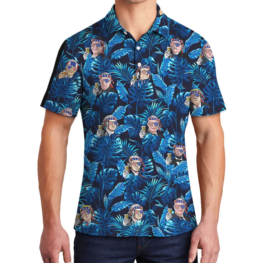 Happy Independence Day Tropical Men's Polo Shirt4