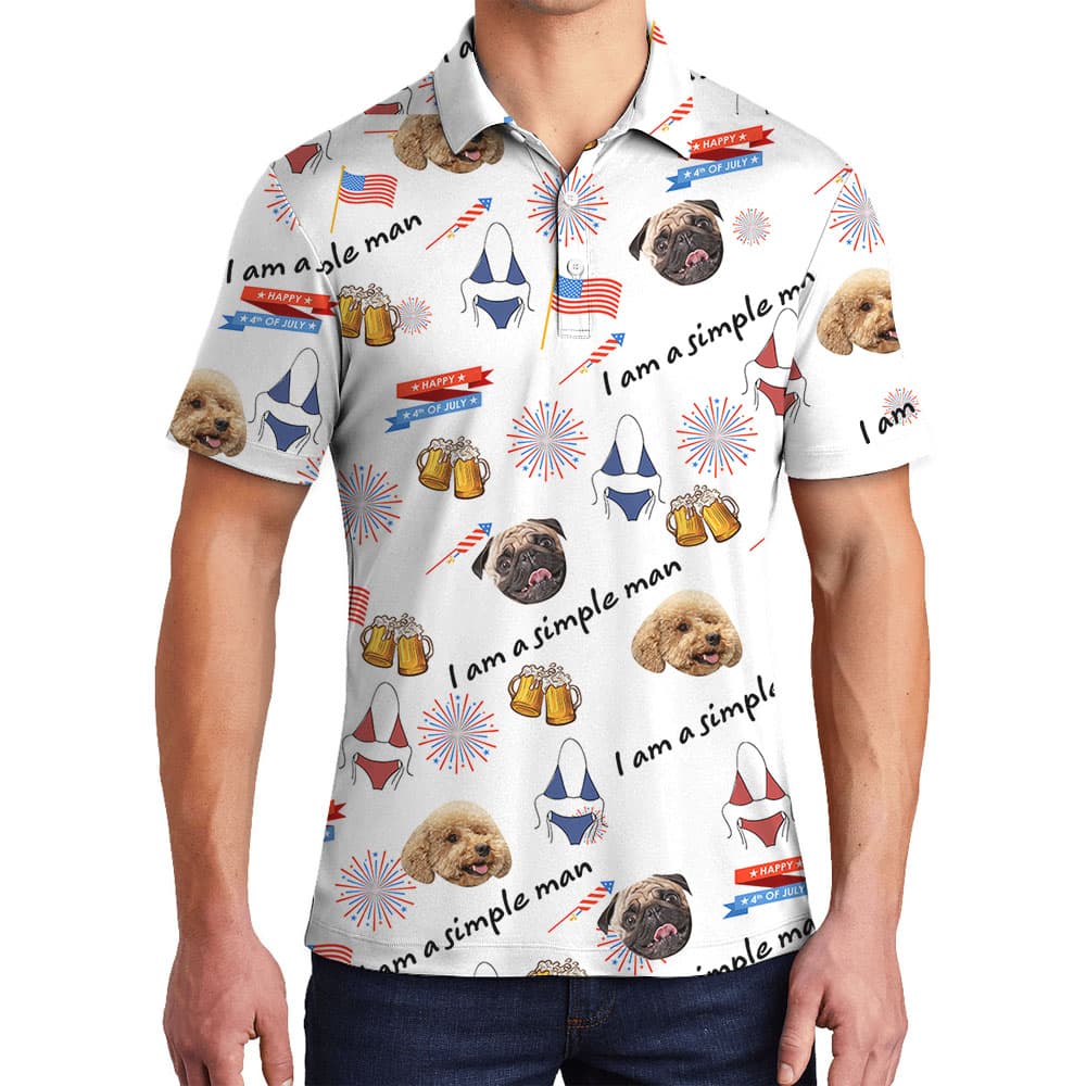 Hilarious Simple Man Custom Face Polo Shirt4