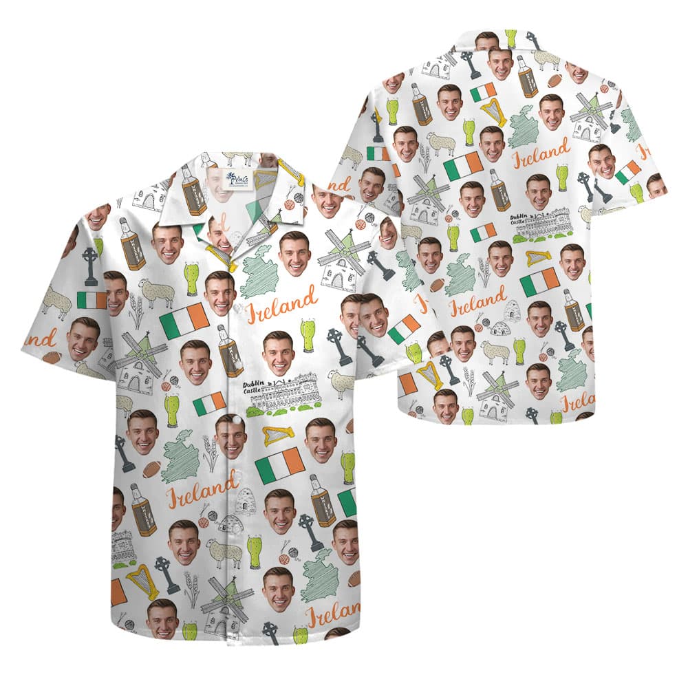 Irish Saint Patrick Day Custom Face Hawaiian Shirt 1