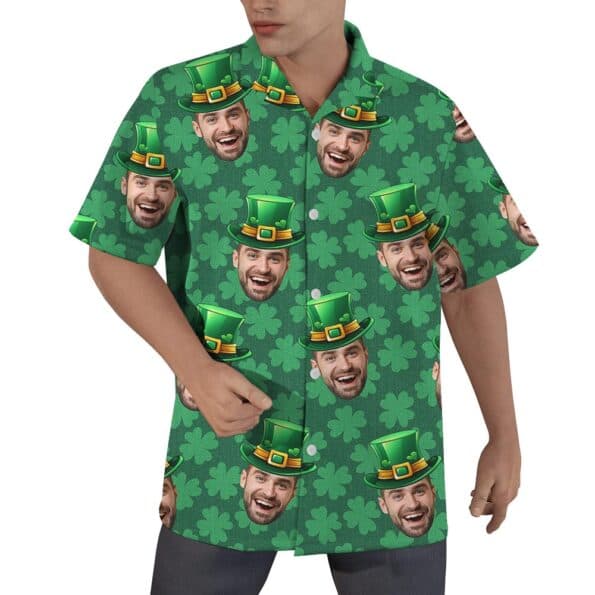 Lucky Charm Custom Face Hawaiian Shirt For St Patrick Day