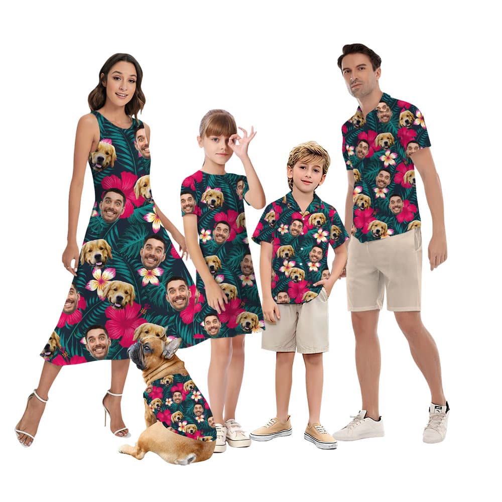Matching Hawaiian Couple Outfits With Custom Photos1