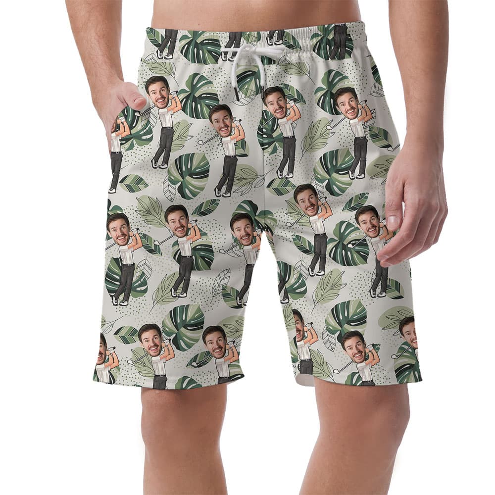 Men's Golfer Tropical Hawaiian Shorts1