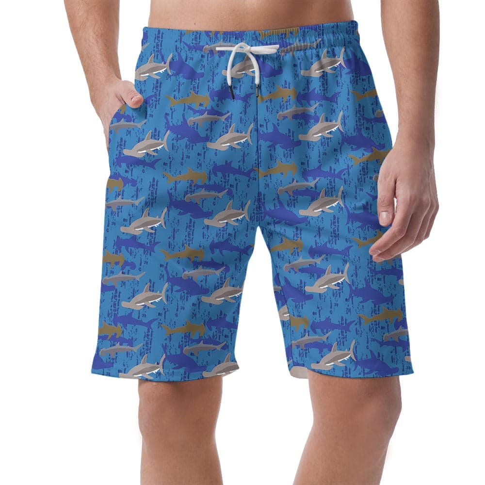 Men's Hammerhead Shark Beach Shorts Hawaiian Shorts