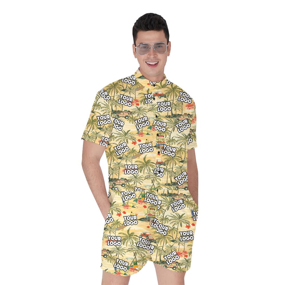 Men's Hawaiian Romper With Custom Logos1