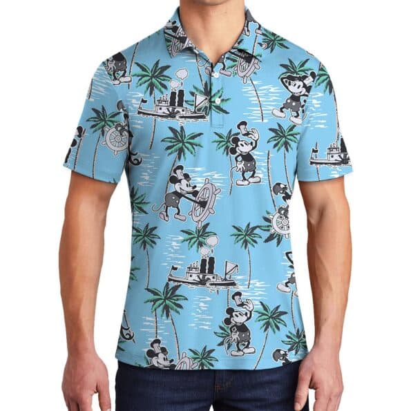 Men's Steamboat Willie Aloha Polo Shirt
