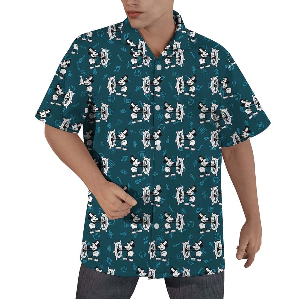 Mickey Steamboat Willie 1928 Music Hawaiian Shirt For Men1