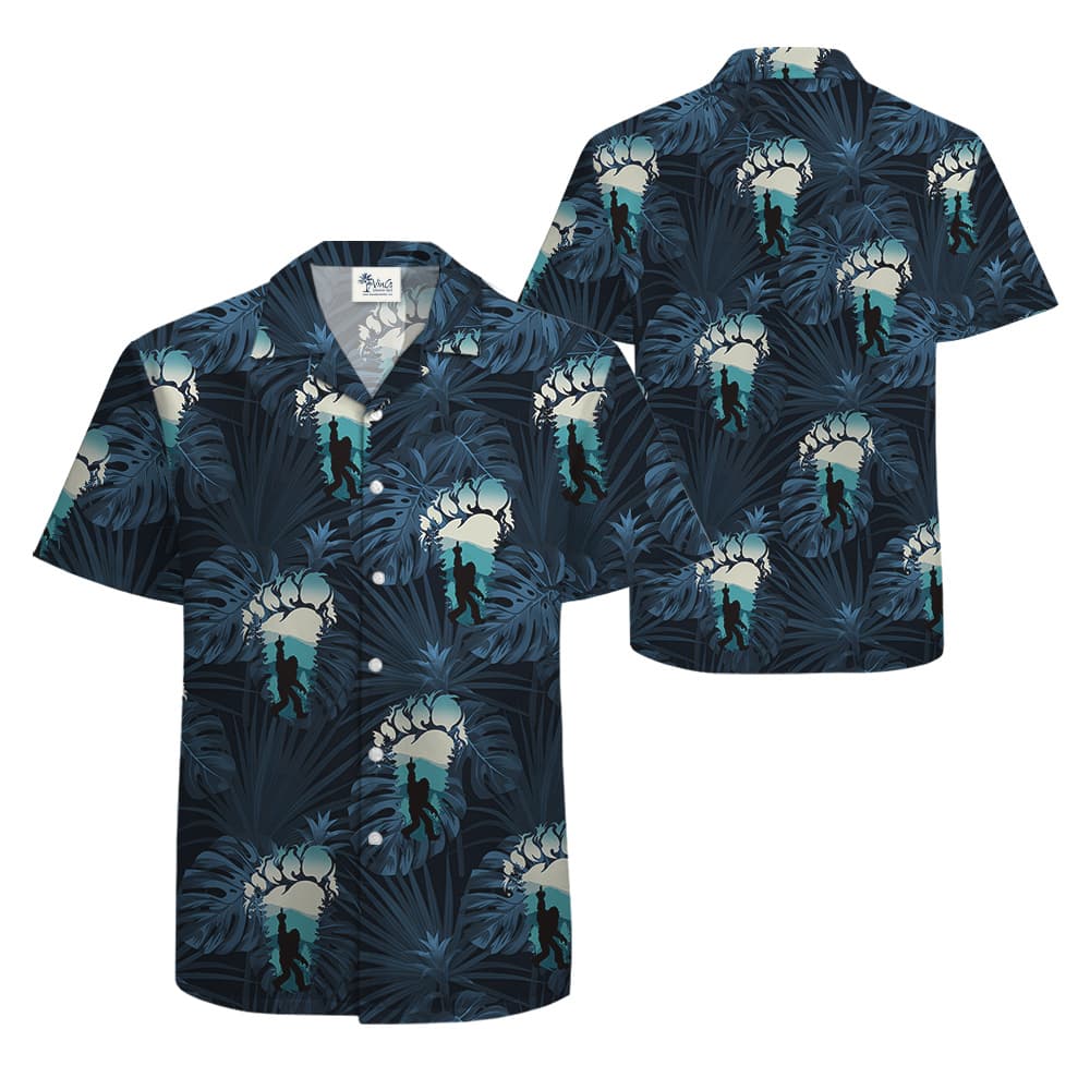 Navy Tropical Bigfoot Hawaiian Shirt