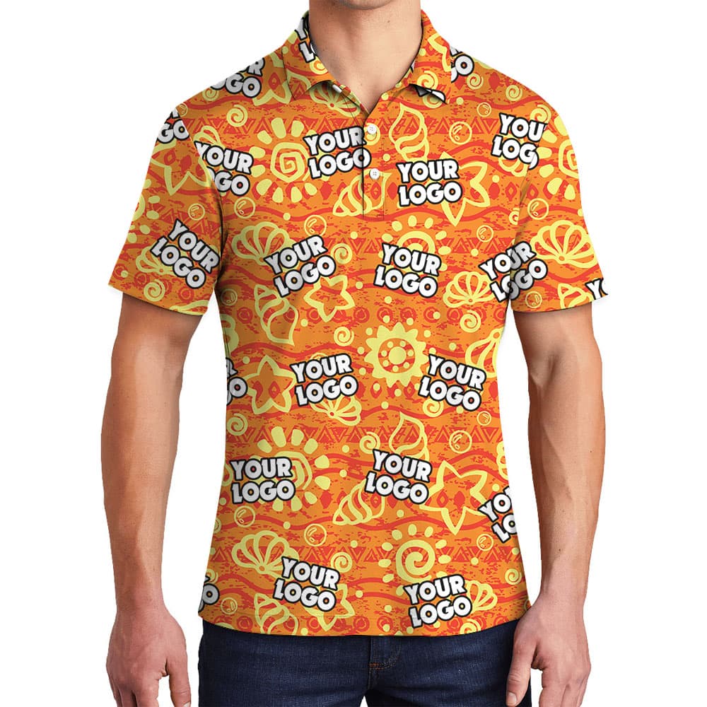 Orange Men's Polo Shirt With Custom Logo4