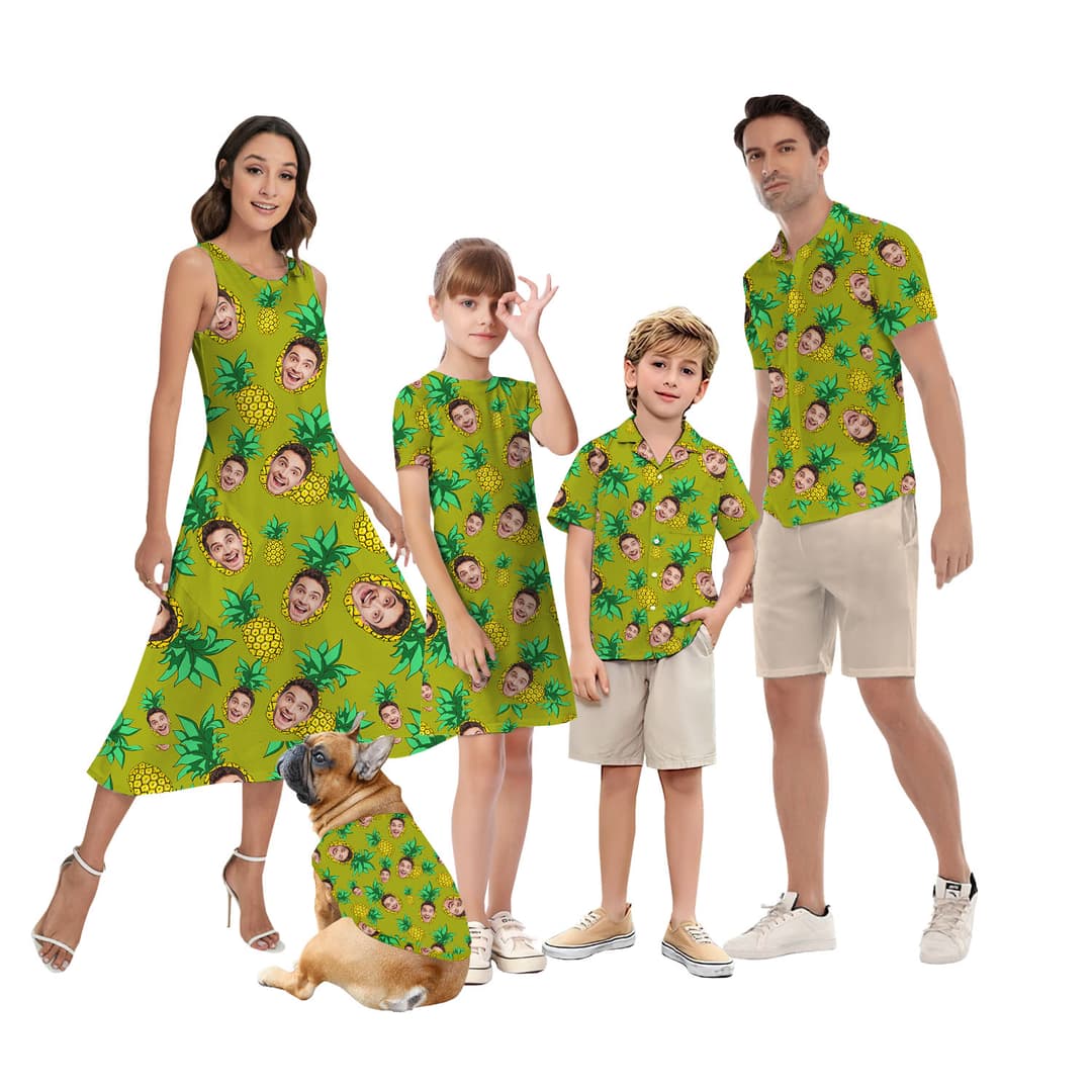 Pineapple White Matching Hawaiian Shirts With Multiple Faces1