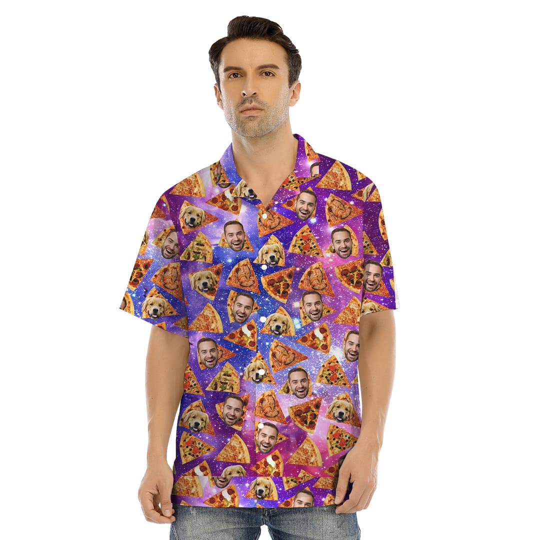 Pizza Custom Face Matching Hawaiian Couple Outfits1