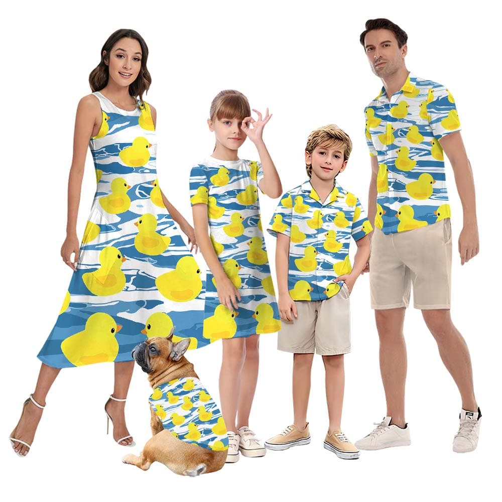 Rubber Duck Matching Couples Hawaiian Outfits1