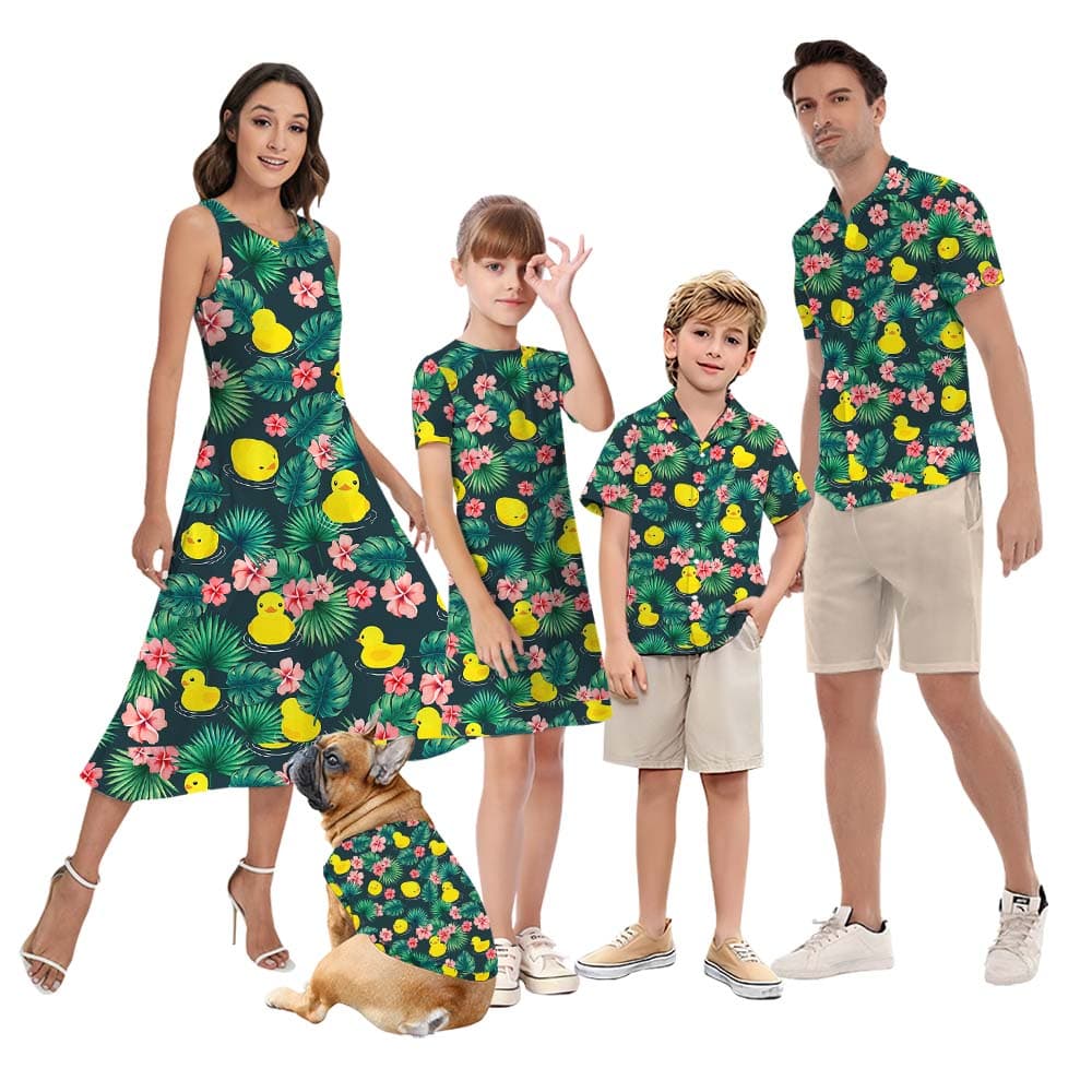 Rubber Duck Matching Tropical Outfits For Family1