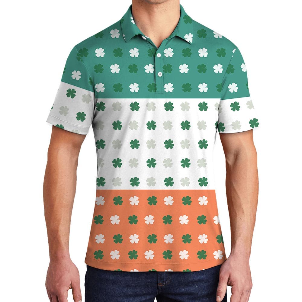 St Patrick Day Lucky Charm Polo Shirt For Men