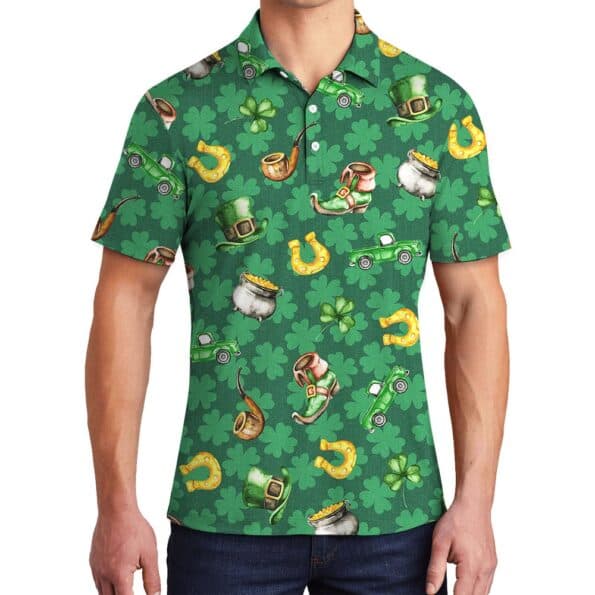 St. Patrick's Day Hawaiian Polo Shirt For Men