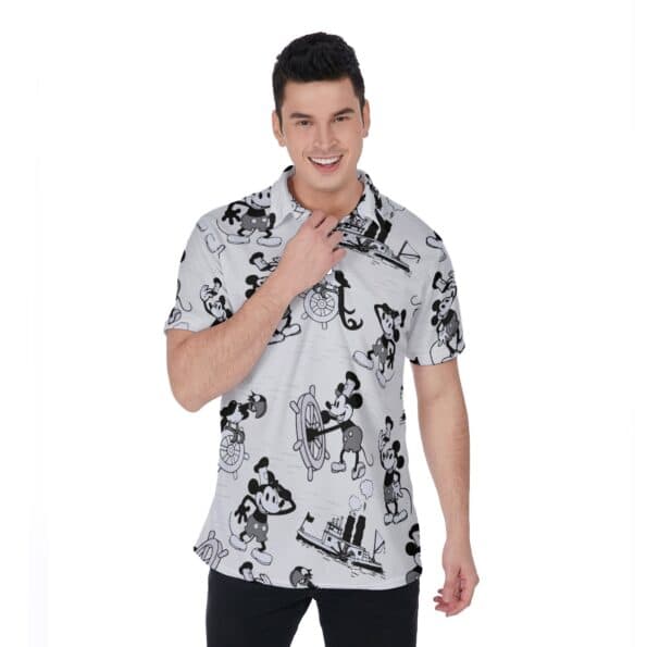 Steamboat Willie Mickey All Over Print Men's Polo Shirt