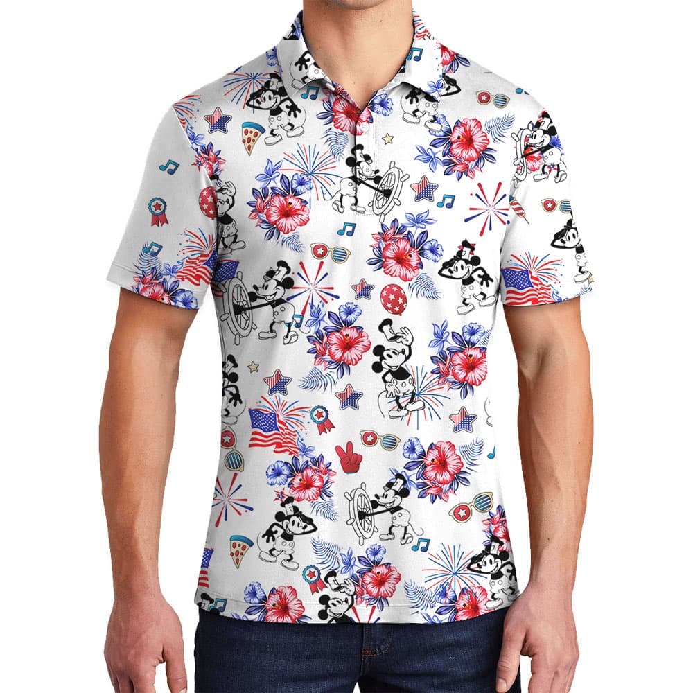 Steamboat Willie Mickey Men's Polo Shirt4