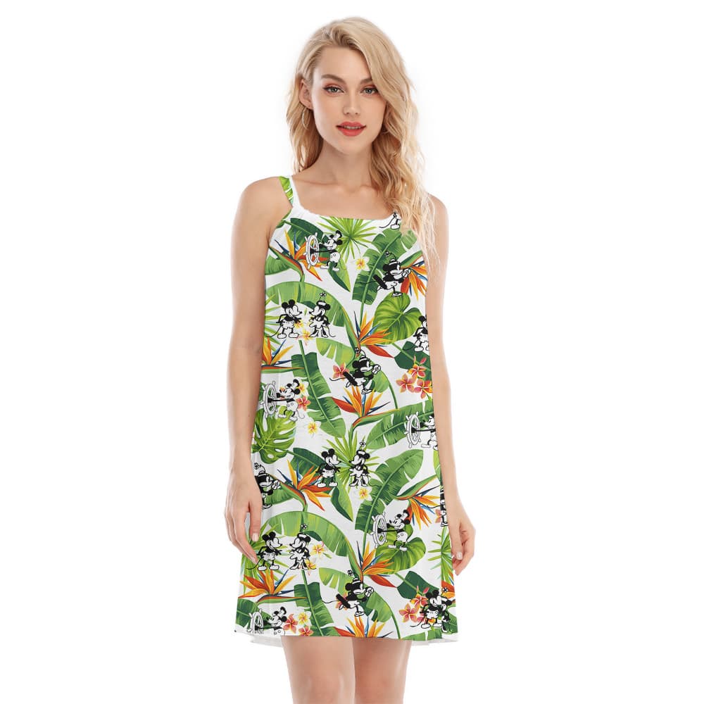 Steamboat Willie Mickey Tropical Hawaiian Cami Dress