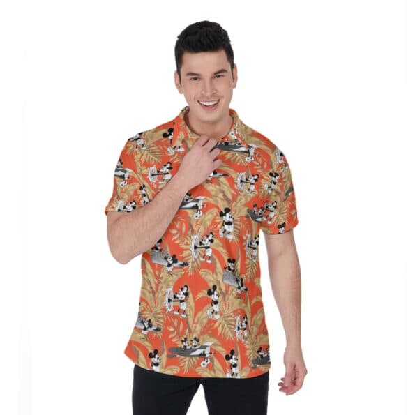 Steamboat Willie Mickey Tropical Polo Shirt for Men