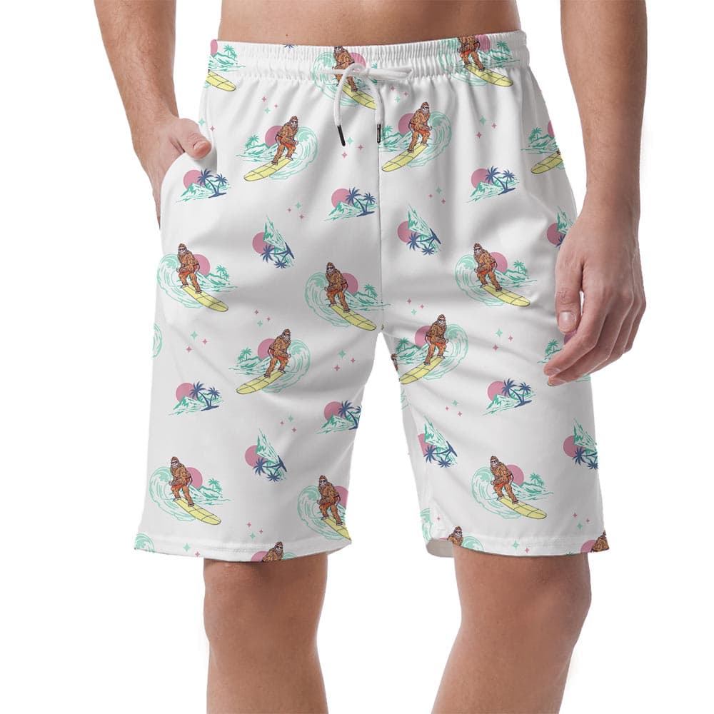 Surfing Bigfoot Men's Hawaiian Summer Shorts