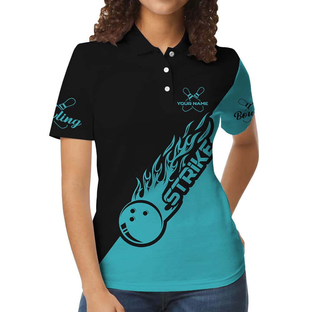 Teal Women's Bowling Custom Polo Shirts6
