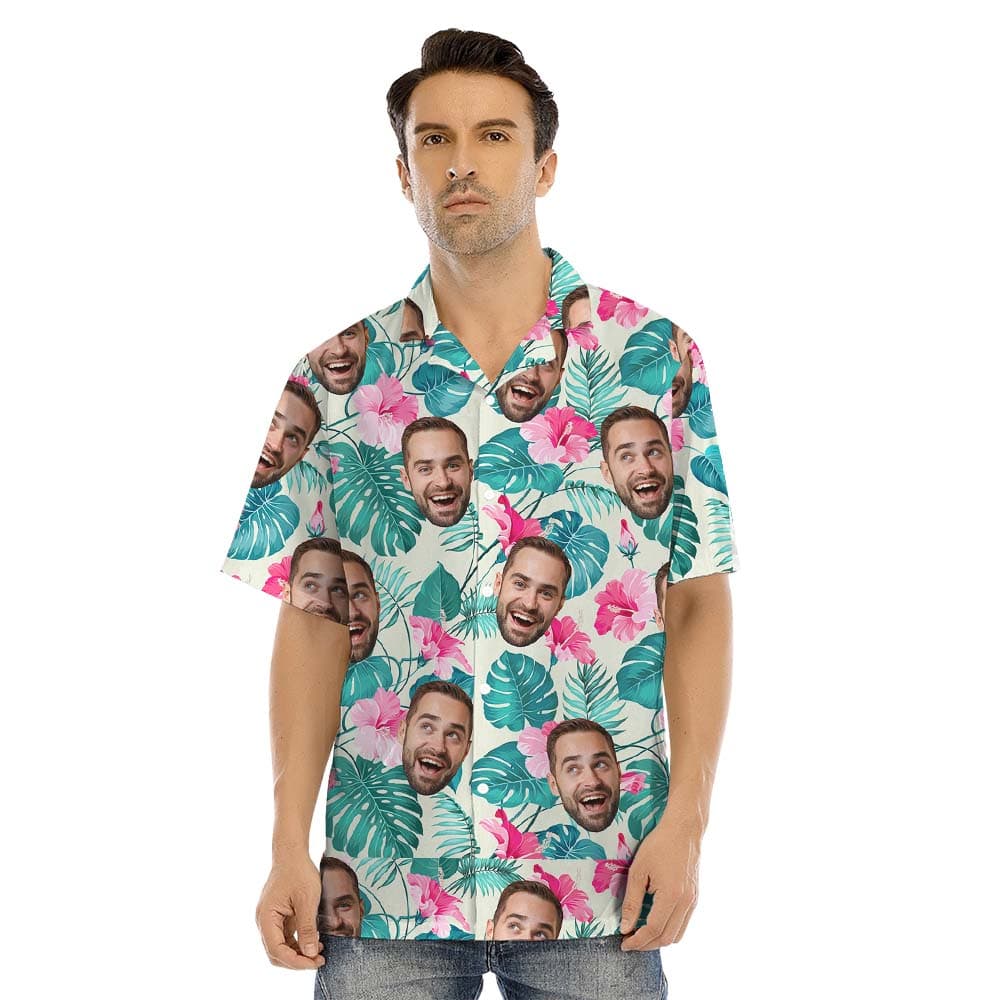 Tropical Floral Custom Face Hawaiian Shirts For Family And Dogs1